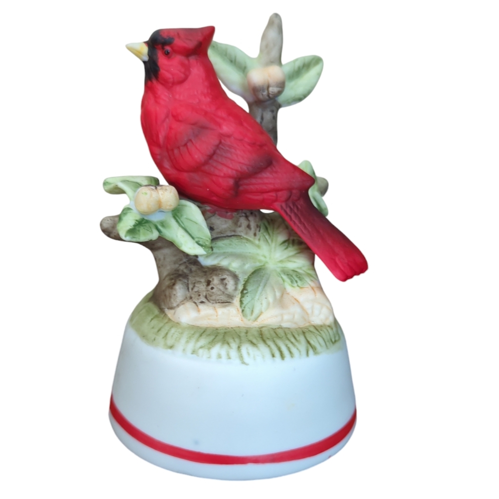 Vintage Aldon Cardinal 1984 Musical Birds of a Feather Fine Porcelain Figure